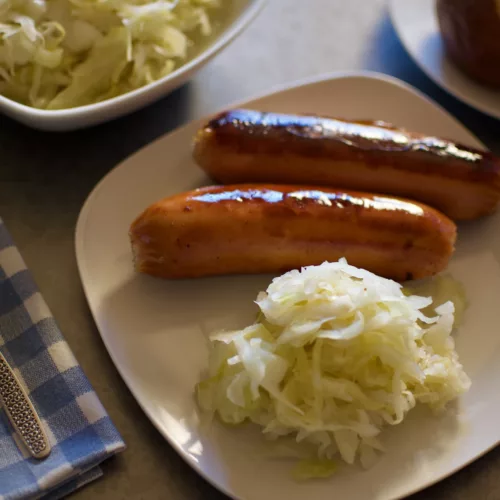 Sauerkraut and bratwurst